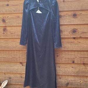 Baum Und Pferdgarten Aneto Chic Navy  colorLong Sleeve Dress 36 peekabo bustline